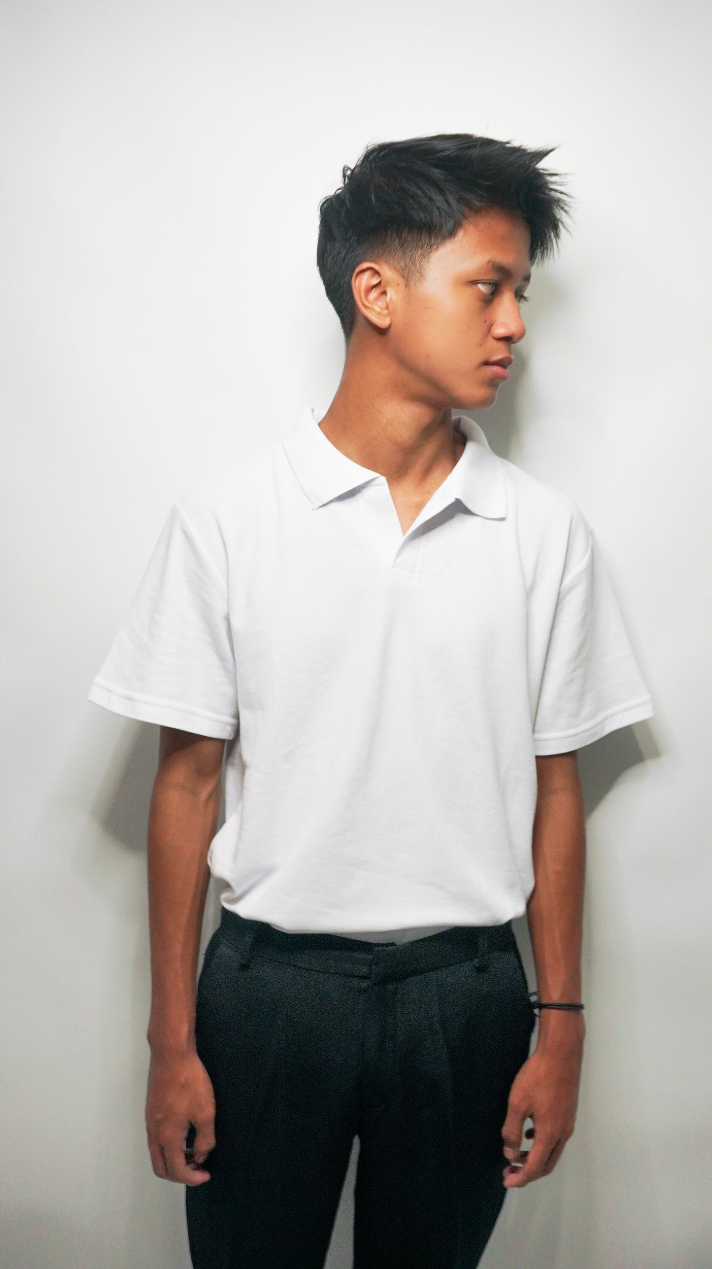 Polo v-neck - White