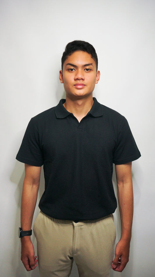 Polo v-neck - black